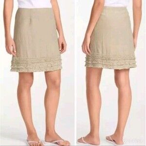 Tommy Bahama Tan Ruffled Pencil Skirt